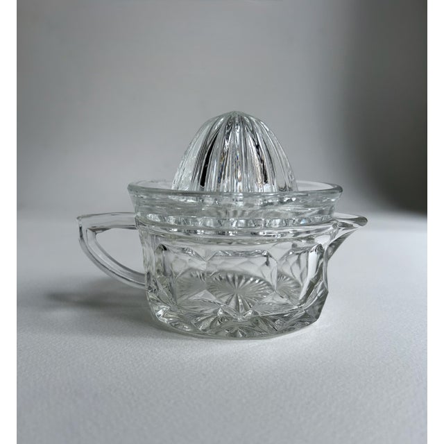 Heisey Style Two Piece Clear Handled Glass Juicer, C. 1930's For Sale - Image 14 of 14