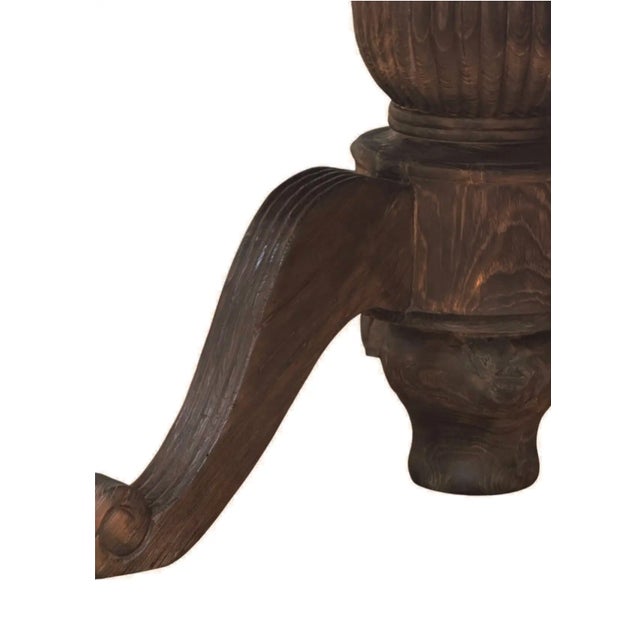 Wood Sculptural Solid Teak Wood Dining Table With Expressive Natural Grain For Sale - Image 7 of 9