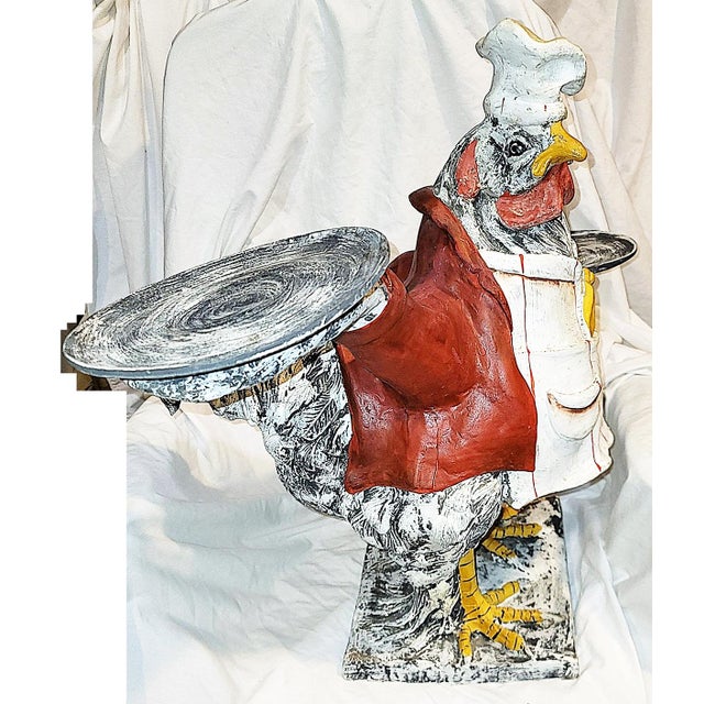1990s Funky Rooster Chef as Waiter After Bill Huebbe Figurine For Sale - Image 4 of 9