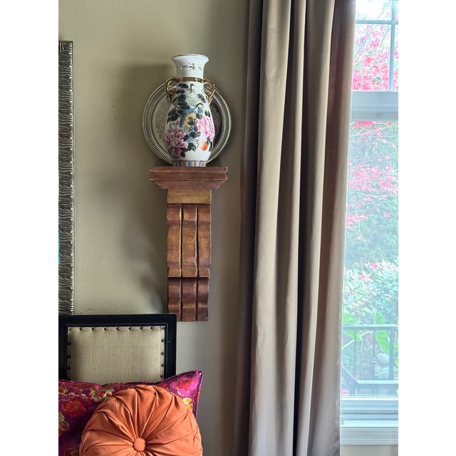 Vintage Hand Carved Restoration Hardware Style Large Scale Corbel Wall Sconce Shelf For Sale - Image 11 of 12