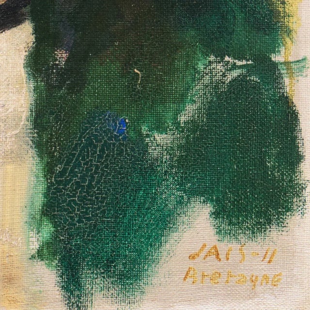 An early 20th century oil study of a young Breton girl shown regarding the viewer with a penetrating gaze. Signed lower...