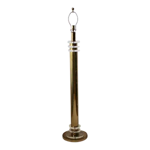 Art Deco Style Brass Lucite Column Floor Lamp