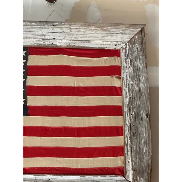 Large Vintage Framed American Flag For Sale - Image 4 of 7