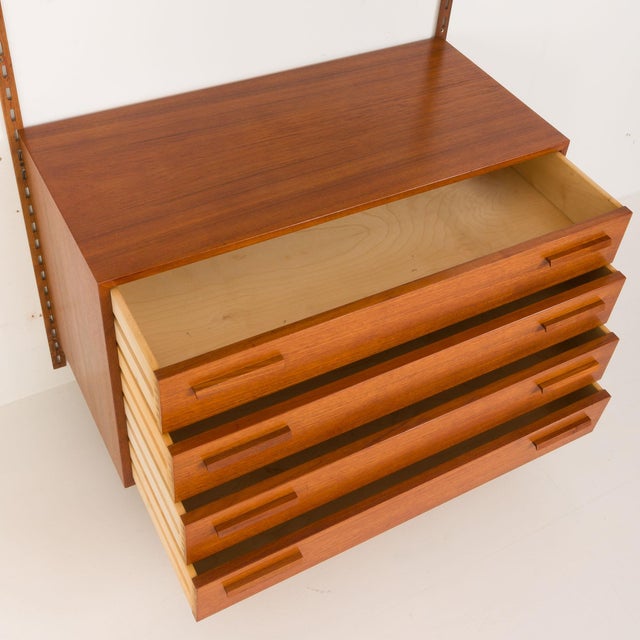 Vintage Teak Wall Unit with Dresser by Kai Kristiansen for FM Mobler, 1960s For Sale - Image 9 of 14