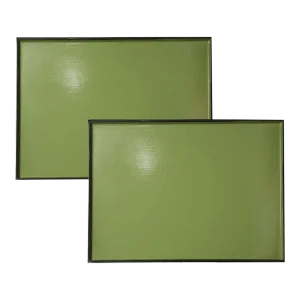 Early 21st Century Japanese Abstract, Acrylic, Green Trays - Set of 2