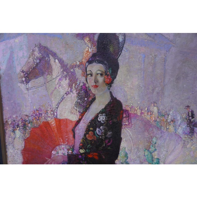 Allen Gilbert Cram, the Queen of the Fiesta Study in Mauve and Scarlet Circa 1925, Framed For Sale In Los Angeles - Image 6 of 11