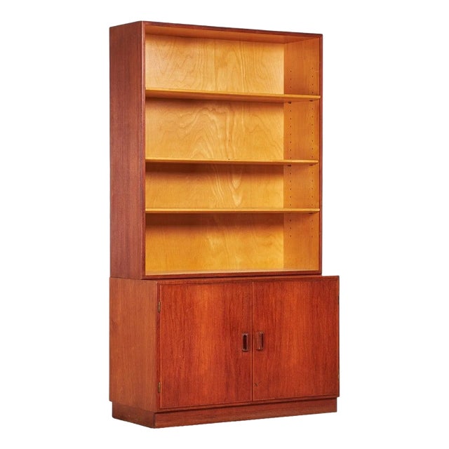 Børge Mogensen Teak Cupboard With Bookcase Hutch For Sale