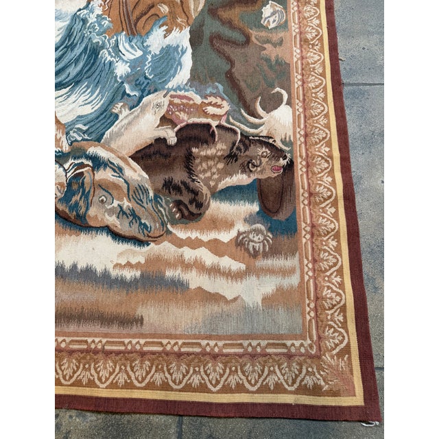 Textile Vintage Classical Maritime Tapestry in Wool and Cotton For Sale - Image 7 of 8