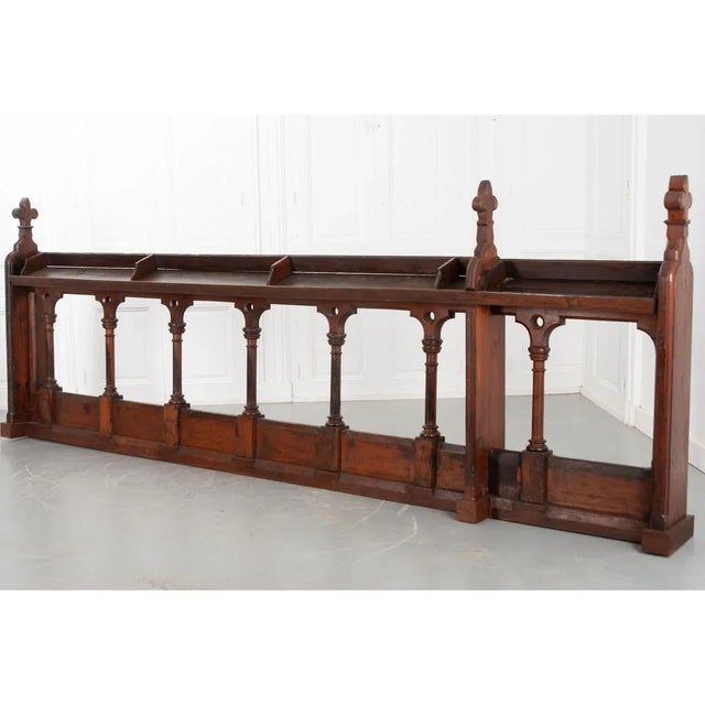 French 19th Century Walnut & Oak Church Altar Railing For Sale - Image 9 of 13