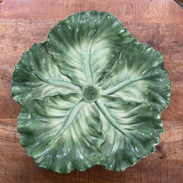 Vintage Cabbage Style Ruffled Serving Platter For Sale - Image 9 of 9