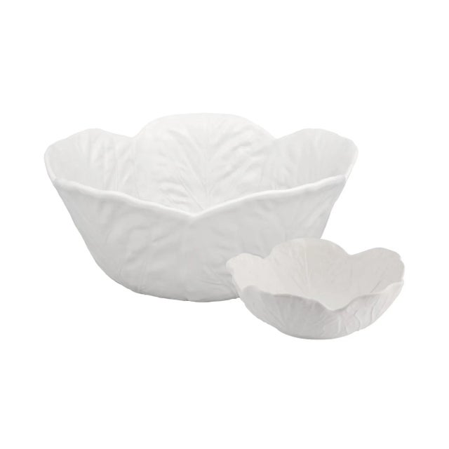 Traditional Bordallo Pinheiro Cabbage Salad Serving Set, Beige, 5 Pieces For Sale - Image 3 of 3
