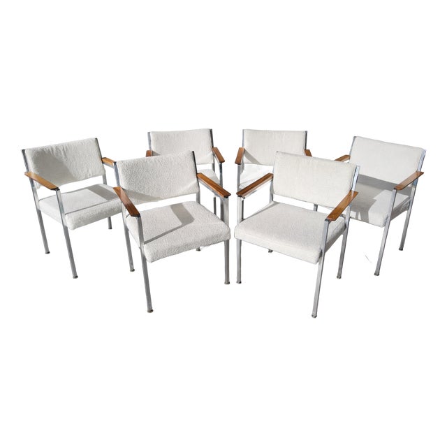Vintage Armchairs with White Whool Fabric by Hein Salomonson, 1960s, Set of 2 For Sale