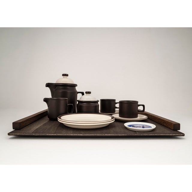 Brutalism Tête-À-Tête for Two on Wooden Tray from Doverstone & Fürstenberg, 1960s For Sale - Image 12 of 14