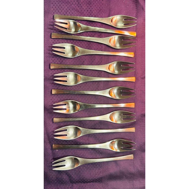 1960s Dansk Designs Stainless Steel Flatware in the Odin Design- Set of 57 For Sale - Image 9 of 10