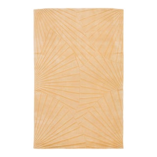 Room-Size Modern Hand-Loomed Wool Rug in Peach With Abstract Pattern For Sale