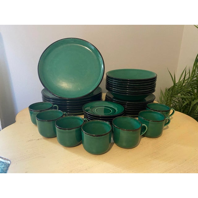 Jade 36 French Varages Jade Green Dishes Set For Sale - Image 8 of 11