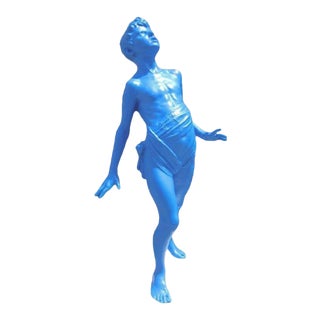 1950s Vintage Life-Sized Yves Klein Blue Boy Statue For Sale