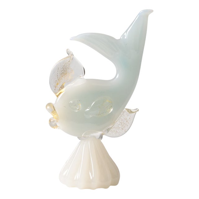 White Opaline Glass Fish Figurine from Murano, 1960s For Sale