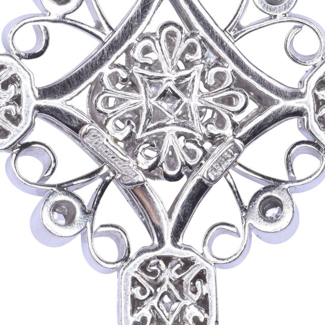 Contemporary Michael Beaudry Signed Handmade Platinum Diamond Maltese Cross Pendant For Sale - Image 3 of 6