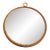 1970s Large Round Bent Rattan Mirror For Sale
