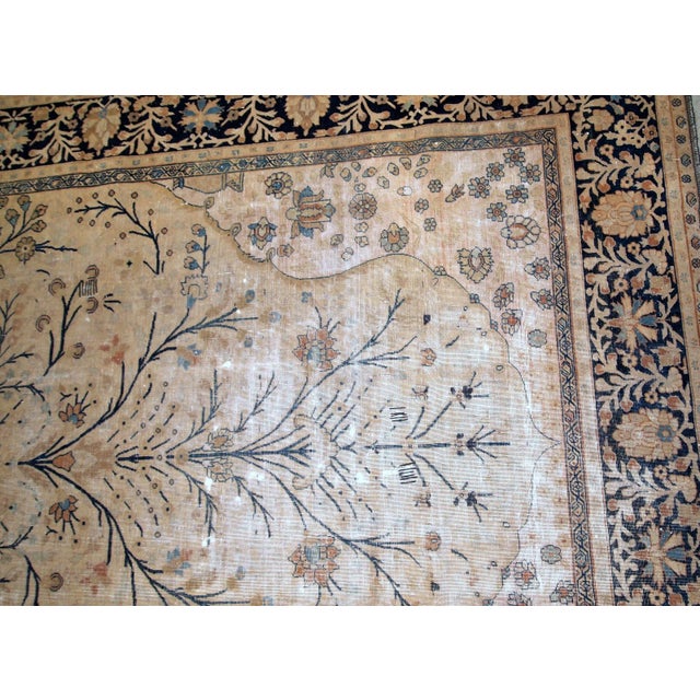 1880s, Handmade Antique Prayer Indo-Moktasham Rug 4' X 6.2' For Sale - Image 4 of 11