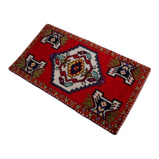 Vintage Hand Made Mat Small Turkish Rug Door Mat Entry Decor- 1′8″ × 3′1″ For Sale