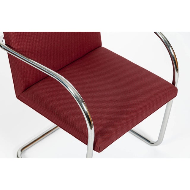 Pair Mid-Century Red Brno Armchairs by Mies Van Der Rohe for Knoll, 1983 For Sale - Image 13 of 18