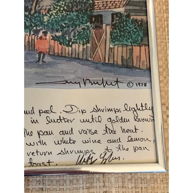 1970s Set/3 Framed Watercolor Paintings From Longhis Restaurant/Maui For Sale - Image 5 of 6