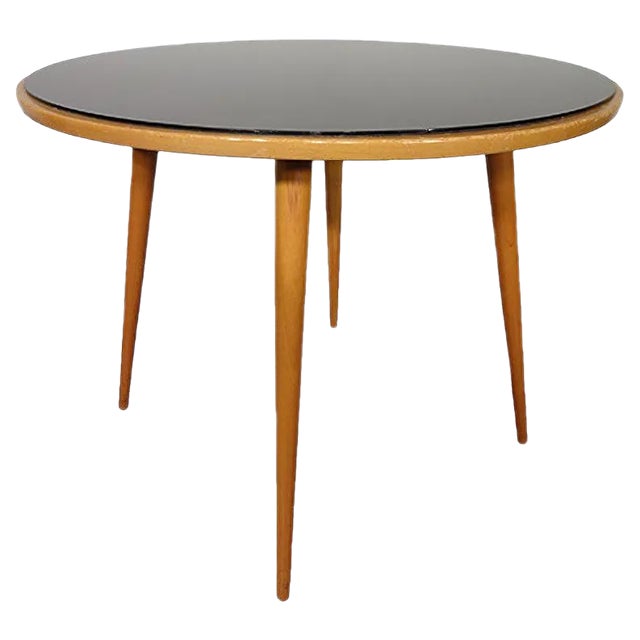 Glass & Cherry Table, 1960s For Sale