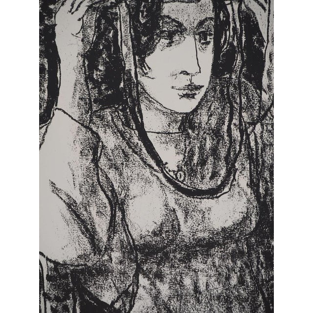 Leopoldo Presas, Young Woman in a Straw Hat, Lithograph For Sale - Image 5 of 7