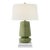 Chapman & Myers by Visual Comfort Signature Parisienne Small Table Lamp in Shellish Kiwi with Linen Shade For Sale