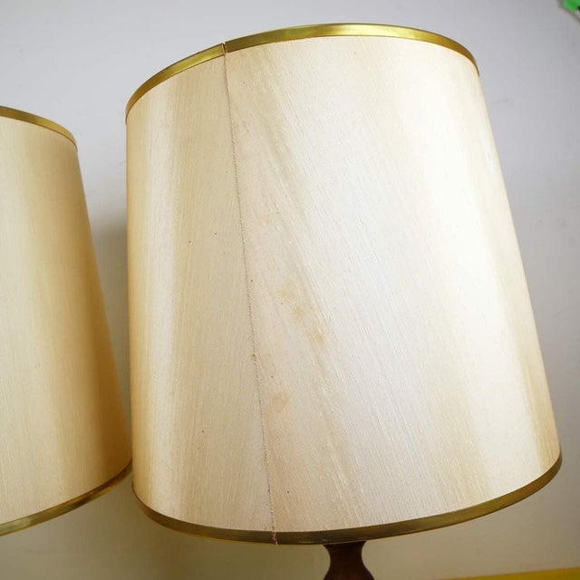 Metal Vintage Table Lamps with Brass Base, Set of 2 For Sale - Image 7 of 10
