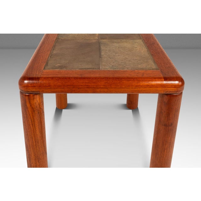 Wood Danish Modern Side / Accent Table in Teak With Tile Top Inlay by Tue Poulson for Hsalev Furniture, Denmark, C. 1960s For Sale - Image 7 of 18