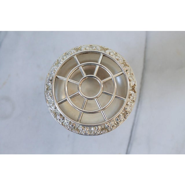 Metal Mid 20th Century Silver Plated Rose Bowl Flower Frog Vase by Ianthe of England For Sale - Image 7 of 11