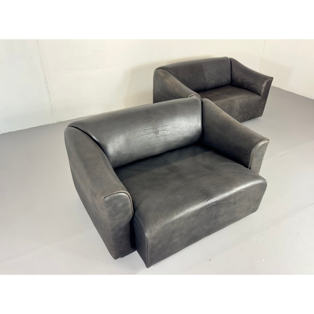 DS 47 Buffalo Leather Grey Sofa Two-Seater from De Sede, 1980s For Sale - Image 12 of 14