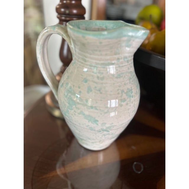 Beige 1990s Pitcher Teaque’s Frogtown Pottery of North Carolina, Signed For Sale - Image 8 of 12