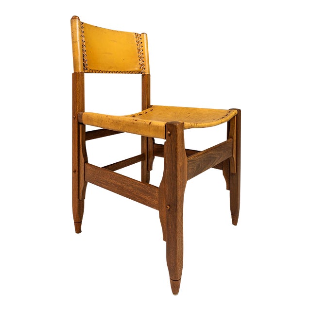 Safari Tanned Saddle Leather & Oak Lounge/Side Chair Designed by Biermann Werner for Arte Sano, Colombia, C. 1960's For Sale
