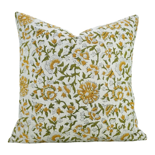 Fabdivine Colorful Block Print Cushion Cover 20x20 Inch Viscose Linen-Pushplata For Sale