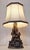 1980s Vintage Figurative Table Lamp in Brown Ceramic with Original Fabric Shade, 1980s For Sale - Image 5 of 7