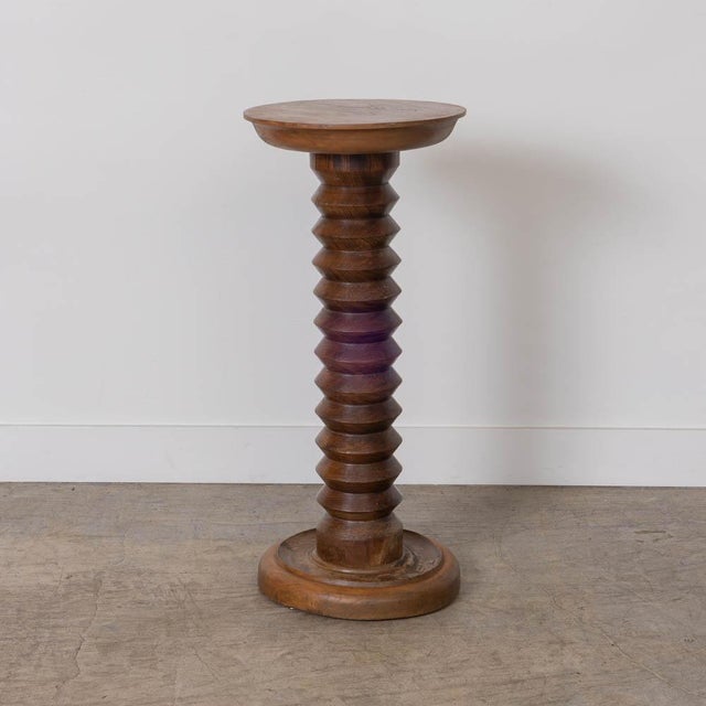 1940s 1940s French Carved Wood Pedestal Table For Sale - Image 5 of 10