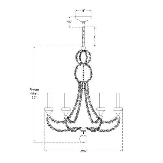 Traditional Niermann Weeks for Visual Comfort Signature Milan Medium Chandelier in Venetian Silver with Crystal For Sale - Image 3 of 3