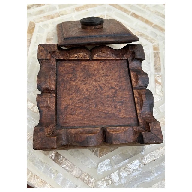 Wood Ooak Antique Wood Box/ Pressed Horn Mourning Cameo For Sale - Image 7 of 10