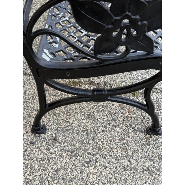 Mid 20th Century Contemporary Art Nouveau Style Cast Aluminum Garden Patio Garden Bench Loveseat For Sale - Image 13 of 15