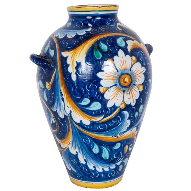 Pair Antique 18thC Italian Majolica Pottery Portrait Vases Apothecary Jars 1700 For Sale - Image 9 of 18