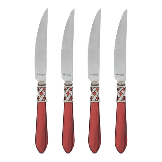 VIETRI Aladdin Antique Red Steak Knives - Set of 4 For Sale