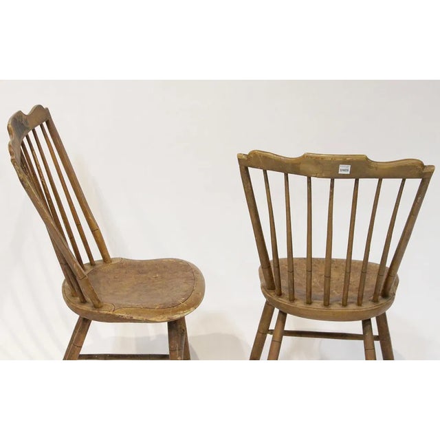 Wood Pair of Early 20th Century Paint-Decorated Chairs For Sale - Image 7 of 9