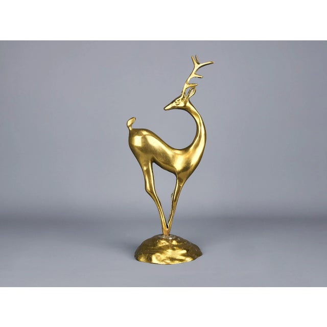 1960s Art Deco Solid Brass Deer Statue Sculpture Chairish