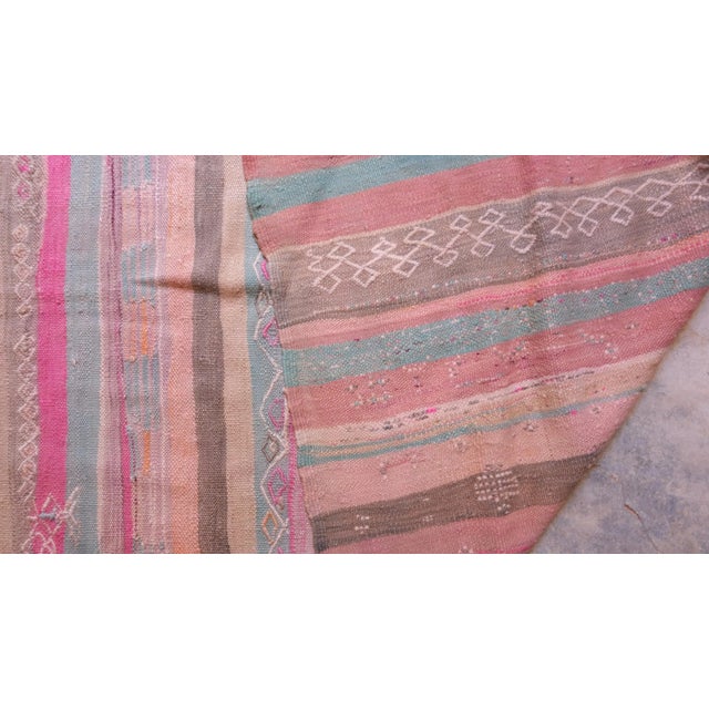 1980s Striped Vintage Flatweave Rug - 10.1 X 5.22 Ft For Sale - Image 4 of 10