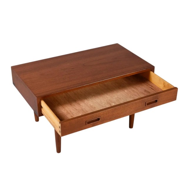 These wide Danish teak nightstands—originally produced by Lyby Møbler—have been fully reimagined as one-of-a-kind custom...