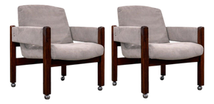 “Jimi” Armchair with Wheels in Rosewood & Ultra Suede, Sergio Rodrigues, 1971 - Lot 420